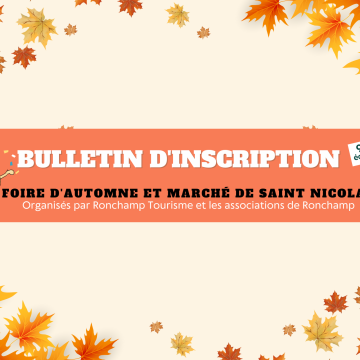 26ème FOIRE D 'AUTOMNE - BULLETIN DE PARTICIPATION 